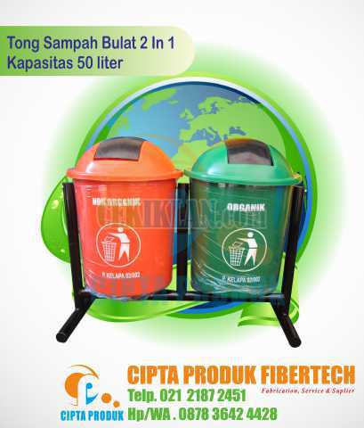 Tong Sampah Fiber Tempat Sampah 2 pilah