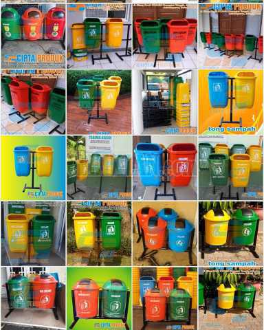 Tempat Sampah Pilah 50 Liter Hijau Kuning