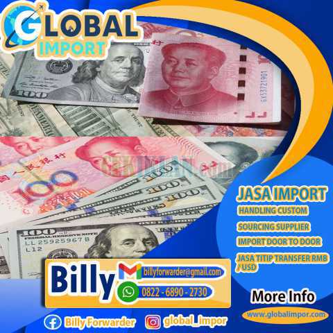 JASA PENITIPAN TRANSFER RMB / USD | GLOBALIMPOR.COM | 0822 6890 2730