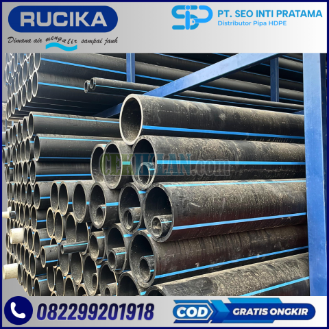 Pipa HDPE Rucika Batangan 2" - 18" panjang 6 - 8 meter
